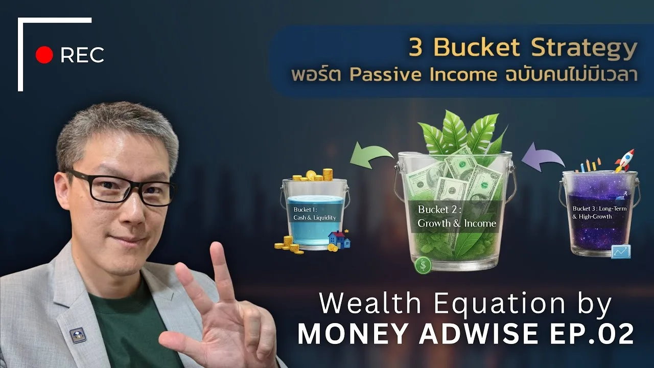 3 Bucket Strategy พอร์ต Passive Income สำหรับคนไม่มีเวลา I Wealth Equation by Money Adwise EP.02